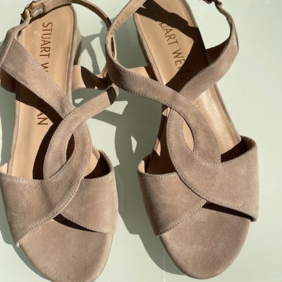 Stuart Weitzman Size 7 Suede Sandals, light pink - Worn once - Picture 1 of 10